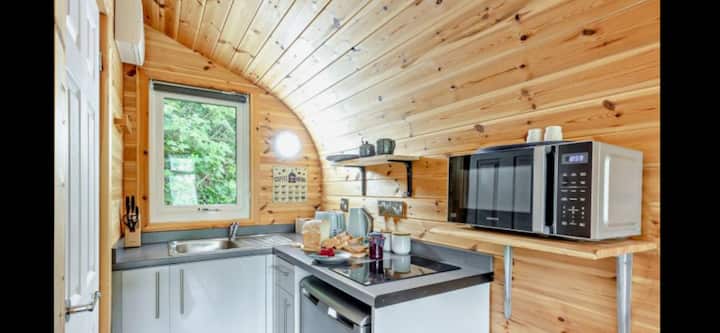 Treetop Pod With Wood Fired Hot Tub - Church Stretton