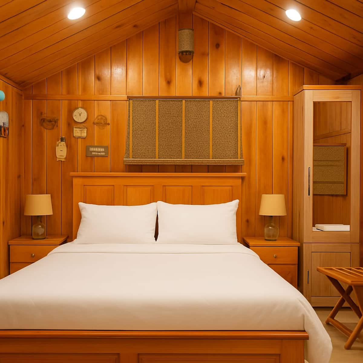 Bedroom 1 with queen bed and modern décor
