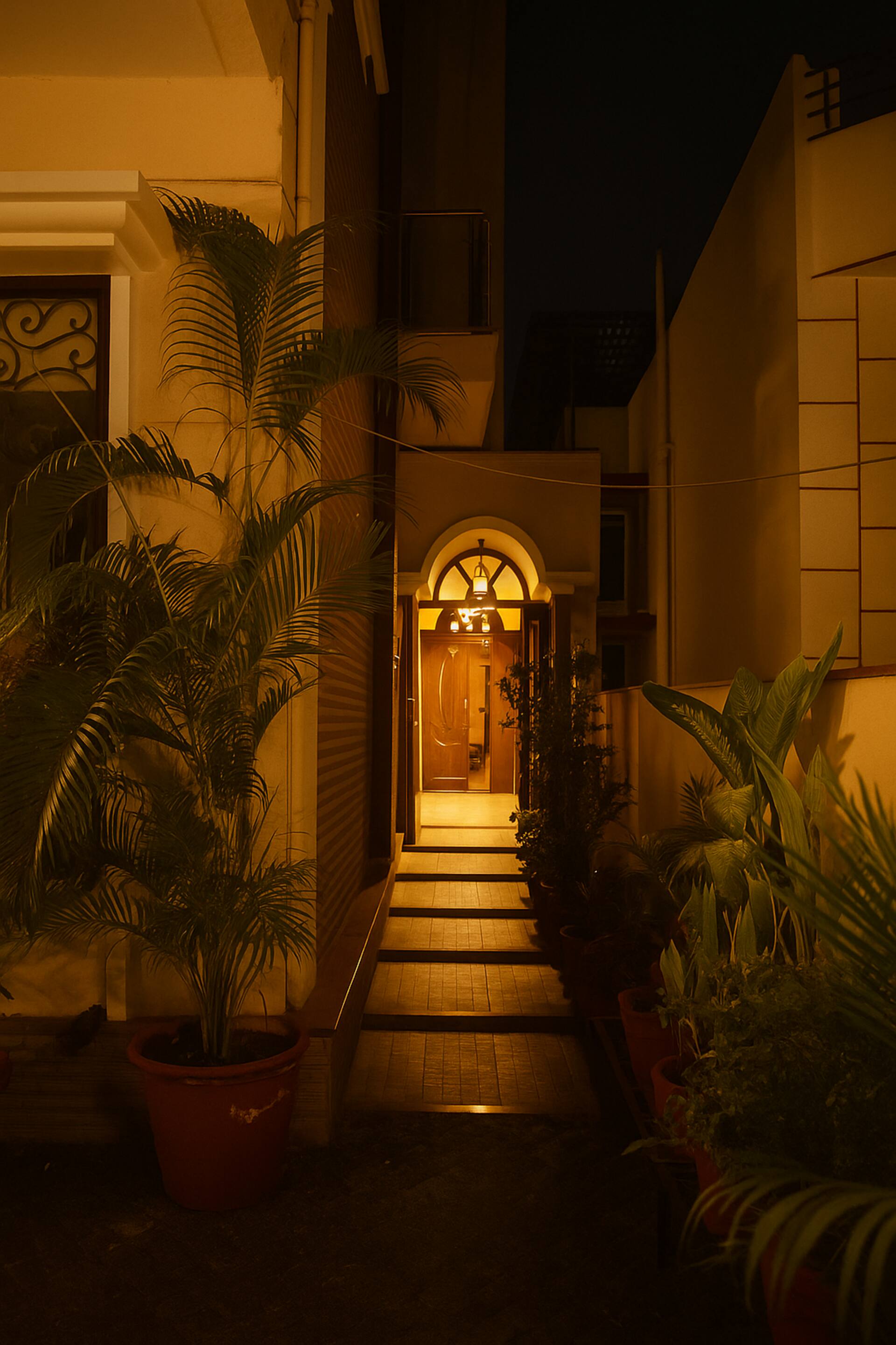 Garden pathway ambiance at The WildFlower