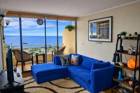 Top Airbnb: Apartment with a large and beautiful view of the bay in Valparaíso