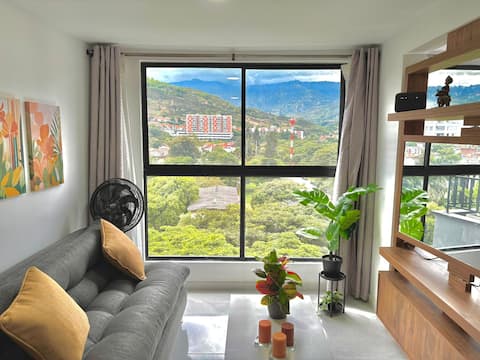 Top Airbnb: M904 | Studio w/ Mountain View | AC + Free Parking in Cuarto De Legua Guadalupe