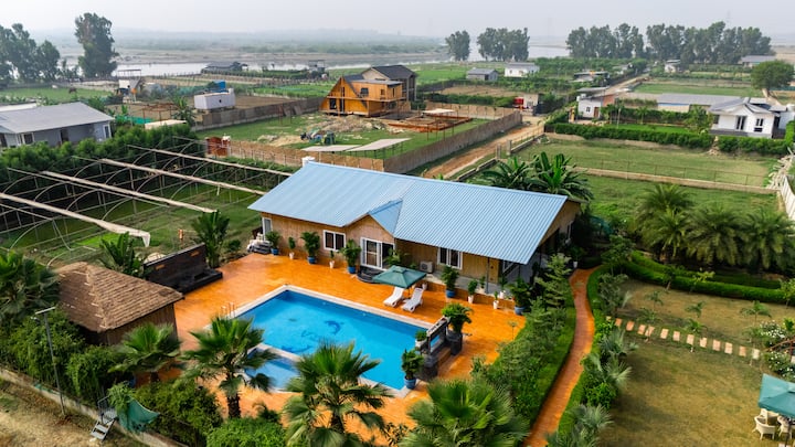 4-BHK Farmhouse With Pool, Garden & Gazebo