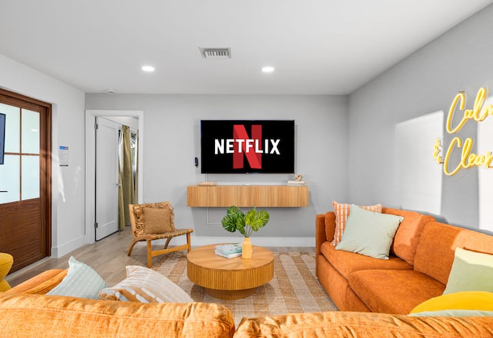 Living Room: Bright and stylish space for movie nights and laughter with loved ones!