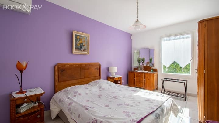СПАЛНЯ LAVENDER С ДВОЙНО ЛЕГЛО QUEEN SIZE + ГАРДЕРОБ