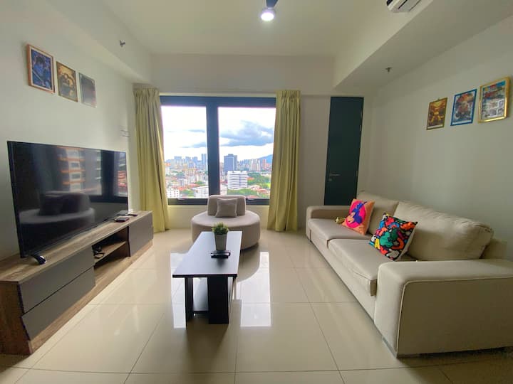 Stylish 3br City View Condo @ Georgetown 2carpark - Penang