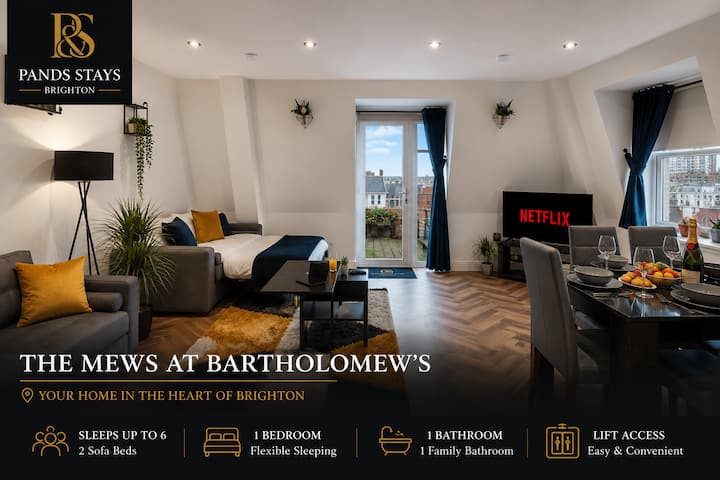 Luxury 1 Bed Apt Central Brighton Garden Sleeps 6 - Brighton