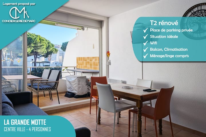 Nouveau T2 Centre-ville, Parking Et Climatisation - La Grande-Motte