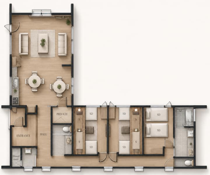 2025 Luxury Villa | 10 Beds | Bbq & Ski - 旭川市