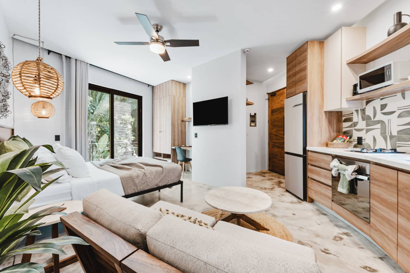 Everything you need in one bright, open space, no cramped layout to work around.