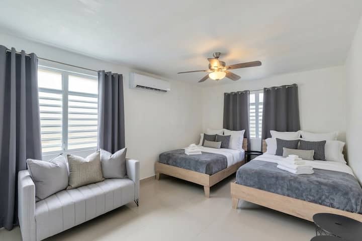 2 full-size beds