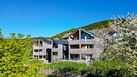 Detox wooden house Die Sechs, sauna/dog