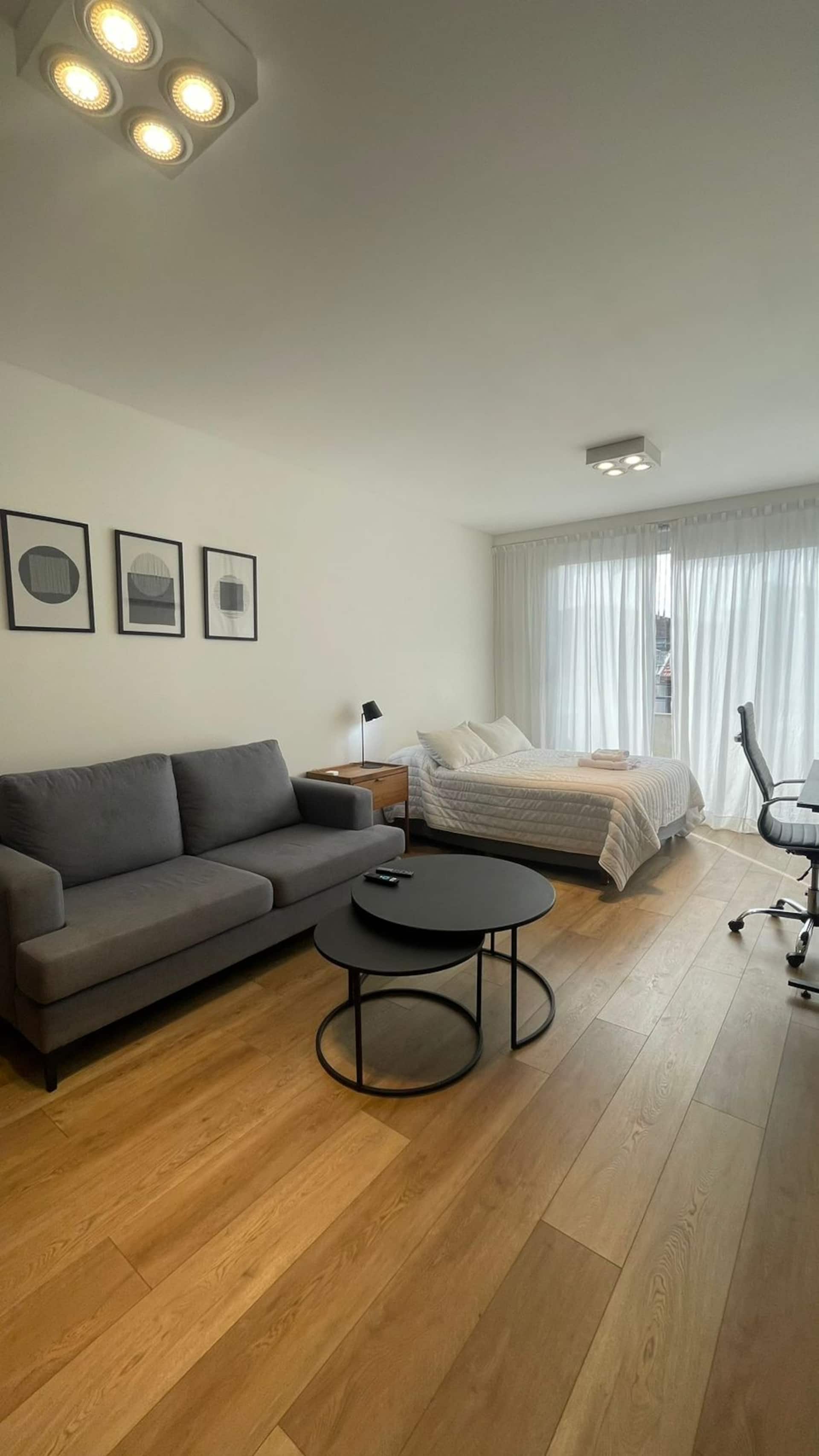 Modern DevotoStudio with super bright balcony