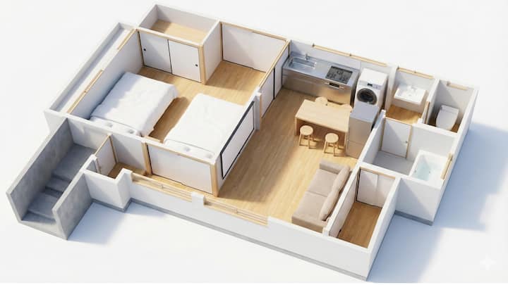 Shinagawa 9m/shibuya 23m/3 Lits Dbl/ciné/300m/37㎡ - Kawasaki