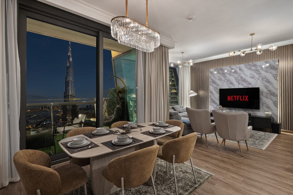 3 Bedroom Furnished Apartment with Burj Khalifa + Fountain View | Burj Vista 3