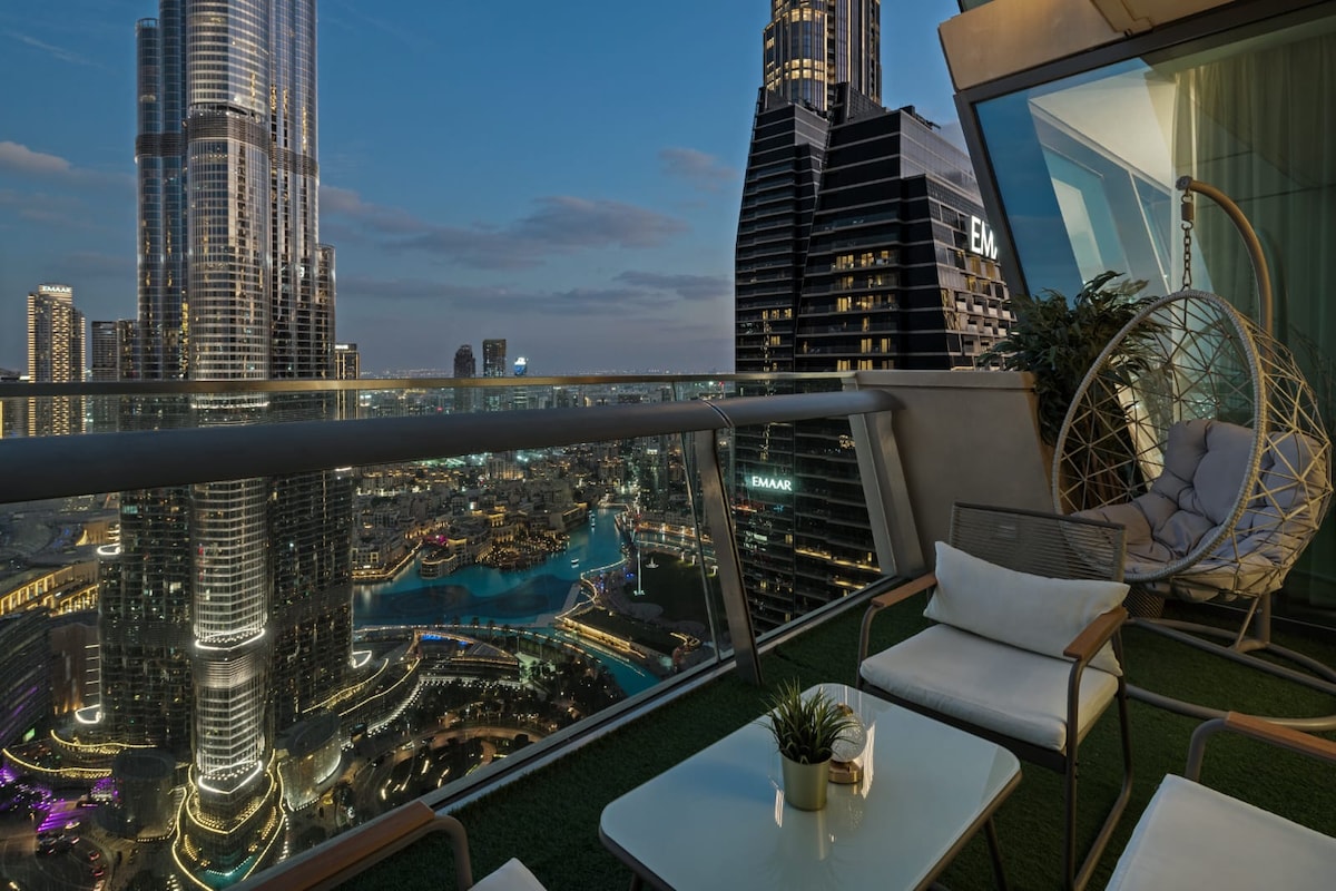3 Bedroom Furnished Apartment with Burj Khalifa + Fountain View | Burj Vista 2
