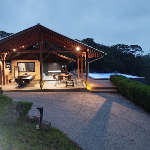 chalet alameda SC large heated pool and spa