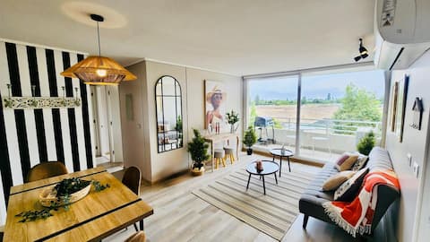 Successful Airbnb property: Airport 10 min and Mall 2, BBQ terrace, 3 rooms in Maipú