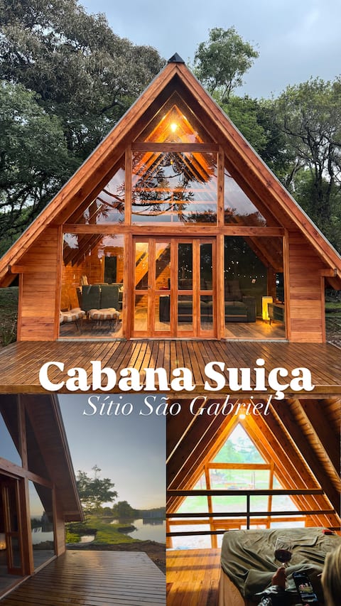 Swiss Cabin near Gramado with bathtub