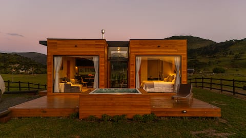 Cabin with heated pool and private waterfall