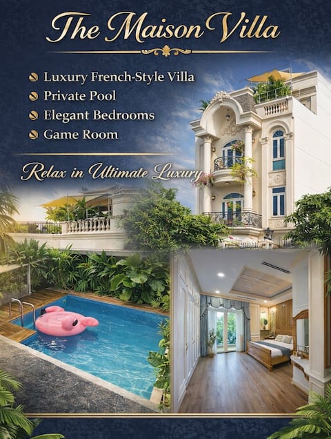 The Maison Villa–Biệt thự 5 sao, hồ bơi, karaoke, BBQ