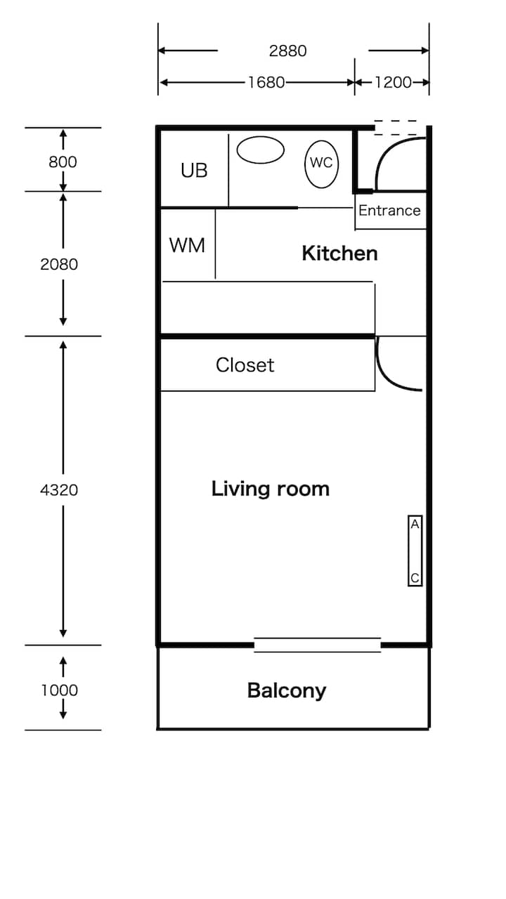 30 Mins Umeda/bright Private Room/good Sleep/pax 2 - Daito
