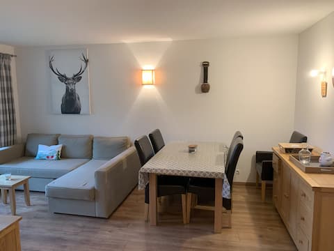 At the foot of the slopes, nice apartment, small cocoon.