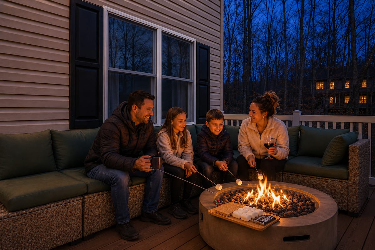 S'mores around the fire pit