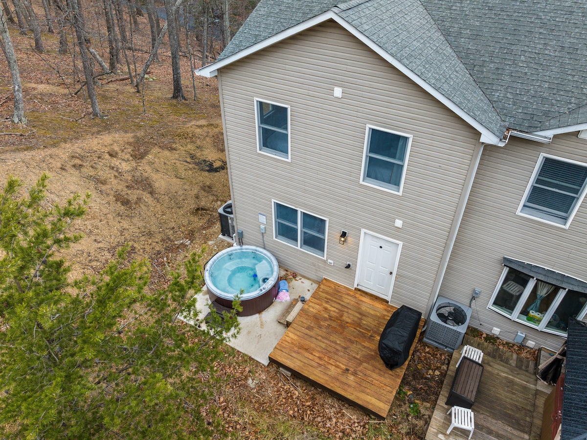 Aerial view of the back of the house