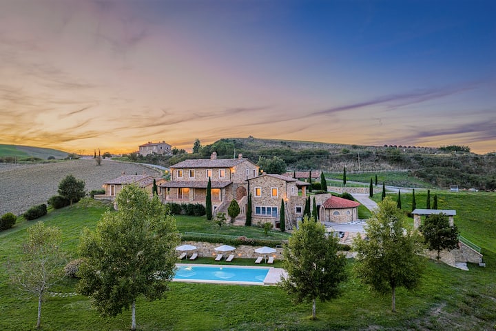 Private villa for up to 22 people with heated pool