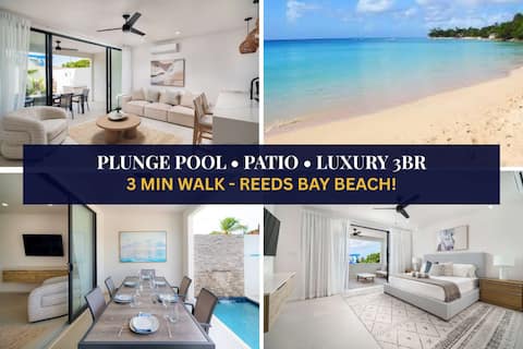 Beach 5min, Elegant 3BR Pool Villa! Near Holetown