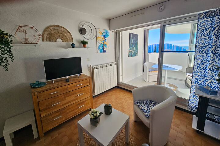 Studio Vue Mer - Parking - 2mn Plages Commerces - La Grande-Motte