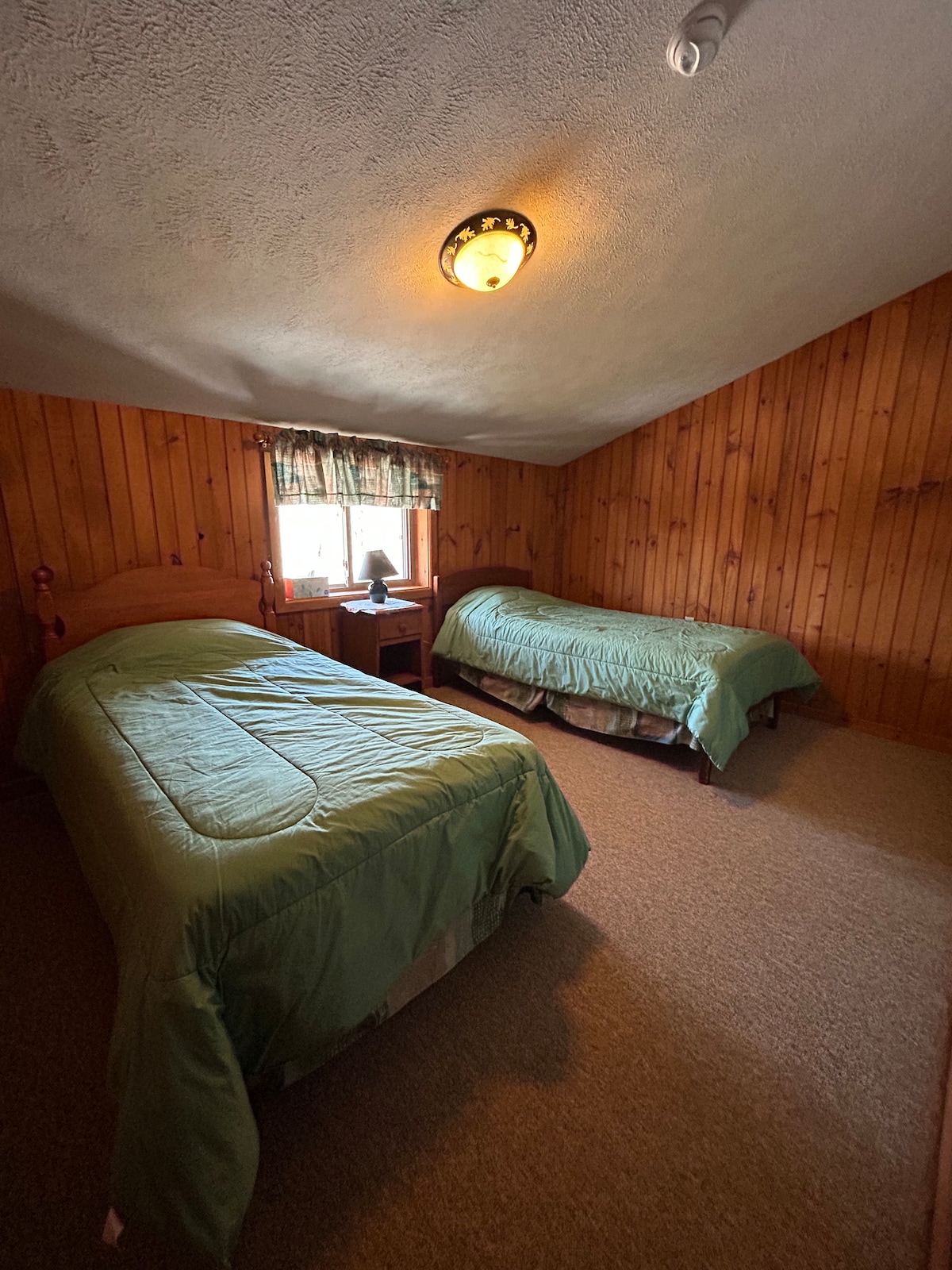 Bedroom 4 — Two Single Beds with Natural Pine Walls