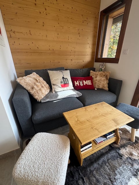 Popular Airbnb listing: 2 bedroom apartment with beautiful terrace and mountain/fir tree view in Cohennoz