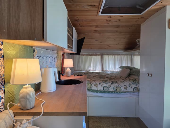 The queen bed is very comfortable, making it easy to sleep deeply through the night or settle in and watch something on the smart TV without ever wanting to leave.