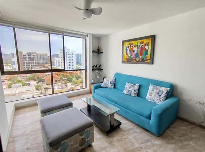 غرفة معيشة ذات إطلالة