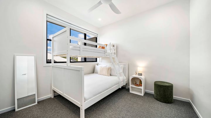 Double bunk - sleeps 3 with built in robes