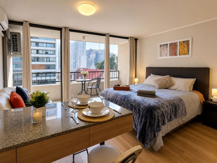 7 Min. Metro Santa Isabel | Ac, Wifi Y Terraza - Santiago (Chile)