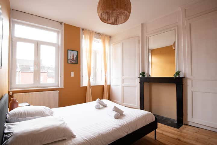 سرير مزدوج، مدفأة عتيقة