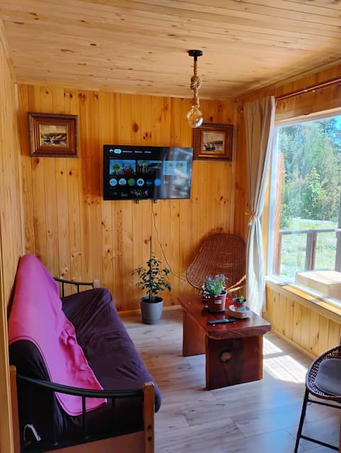 Top performing Airbnb: Cabin in Río Sur, Tinaja, set in native forest. in Los Lagos Region