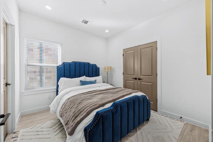 Comfortable queen-size bed for a restful night’s sleep.