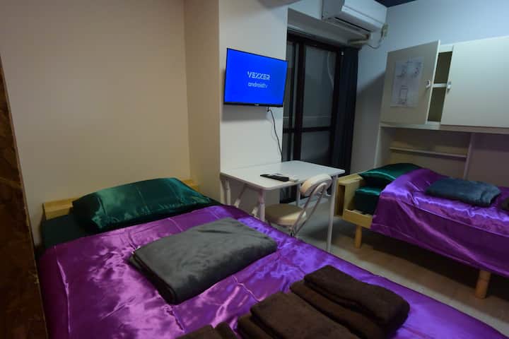 Kyoto U 3min 212 Twin Bed Apt - 31+ Days Share - Kyoto