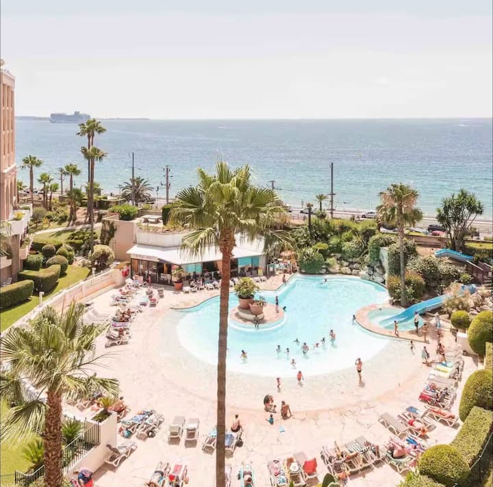 Beau T3 Bord De Mer / Jardin / Piscines / Parking - Cannes
