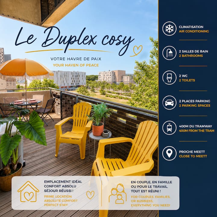 Le Duplex Cosy 90m2 -Tram 400m-2parkings - Blagnac