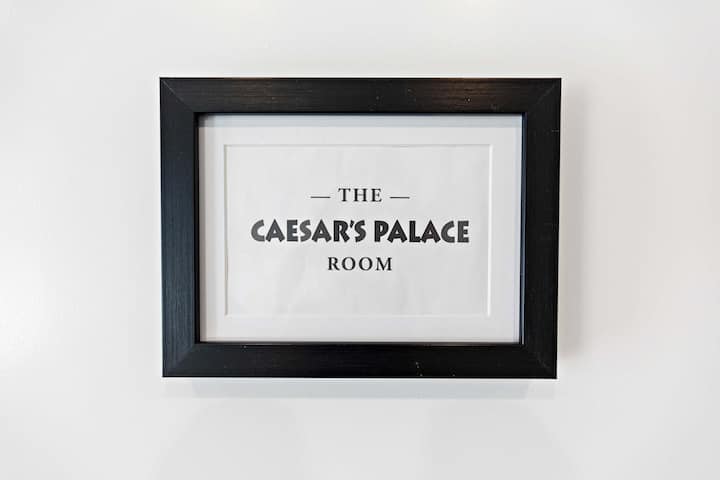 Caesar's Palace Room is themed and ready for you to settle in, one of four distinct Vegas-inspired bedrooms that sleep up to 12 guests