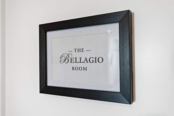 The Bellagio Room is one of four themed bedrooms, each with its own Vegas persona. Every guest gets their own corner of the concept