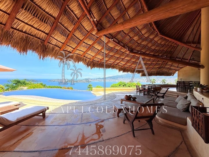 Villa Con Vista Espectacular En Las Brisas - Acapulco