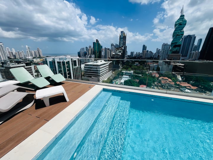 Moderno Apartamento En Obarrio Con Piscina Y Gym - Panamaváros