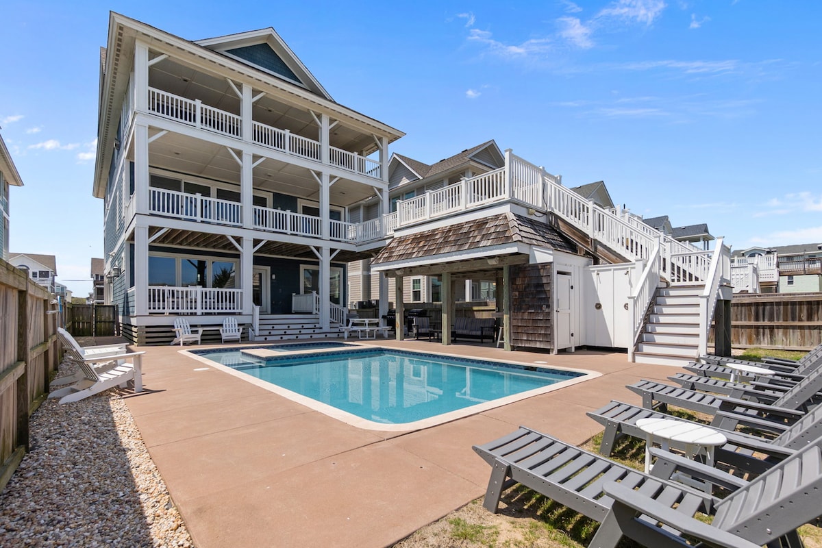 Dog-Friendly Oceanfront Nags Head Luxury Home
