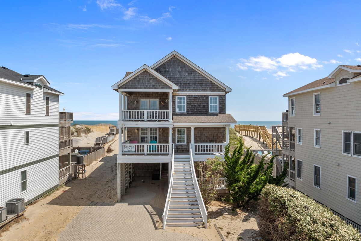 Oceanfront 8BR Luxury: Theater, Pool & Elevator