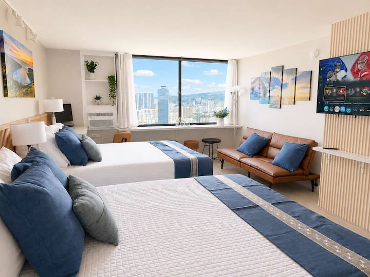 Waikiki 2br/2ba: Ocean View, Free Garage Parking - Honolulu, HI